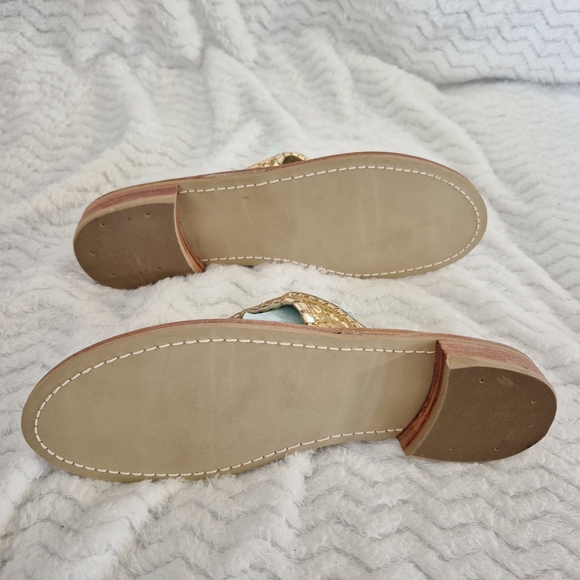 Jack Rogers Gold Sequin  Thong, flat, sandal, iconic, classic, Palm Beach - Picture 6 of 7
